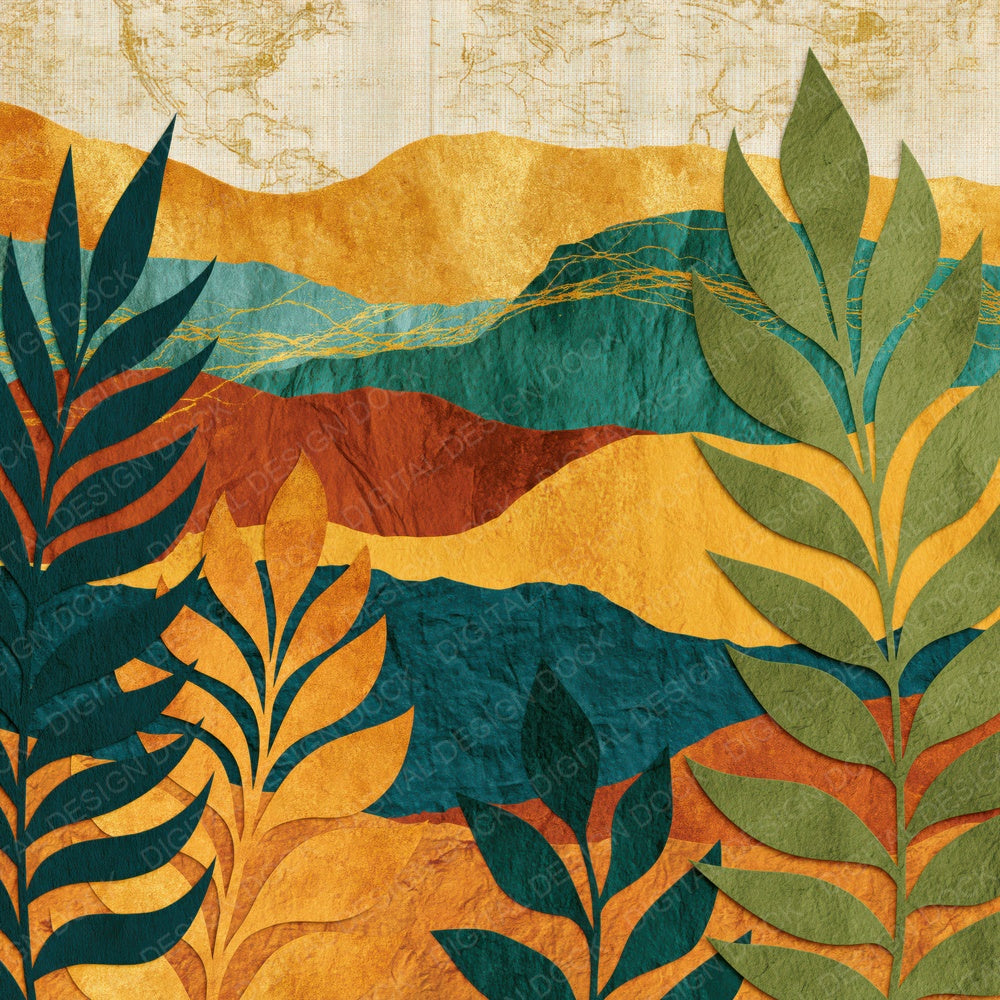 Papercut Fern Soil Ochre Tonal Digital Paper Pack (DDD014037)