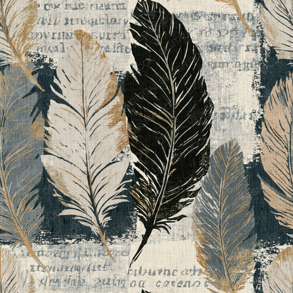 Pop Art Feathers Linen Slate Digital Paper Pack (DDD014038)