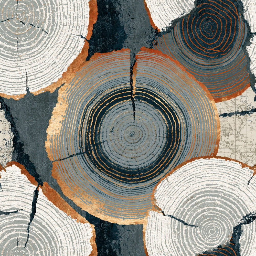 Collage Mushroom Rings Dove Grey Digital Paper Pack (DDD014051)