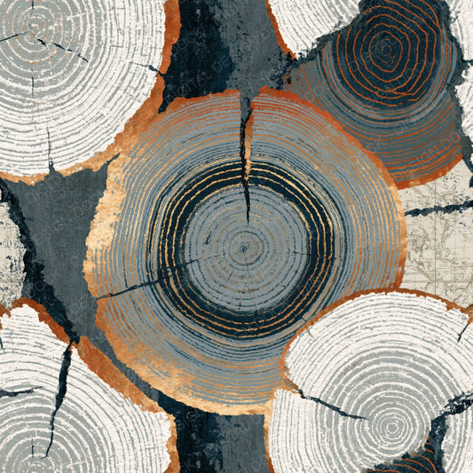 Collage Mushroom Rings Dove Grey Digital Paper Pack (DDD014051)