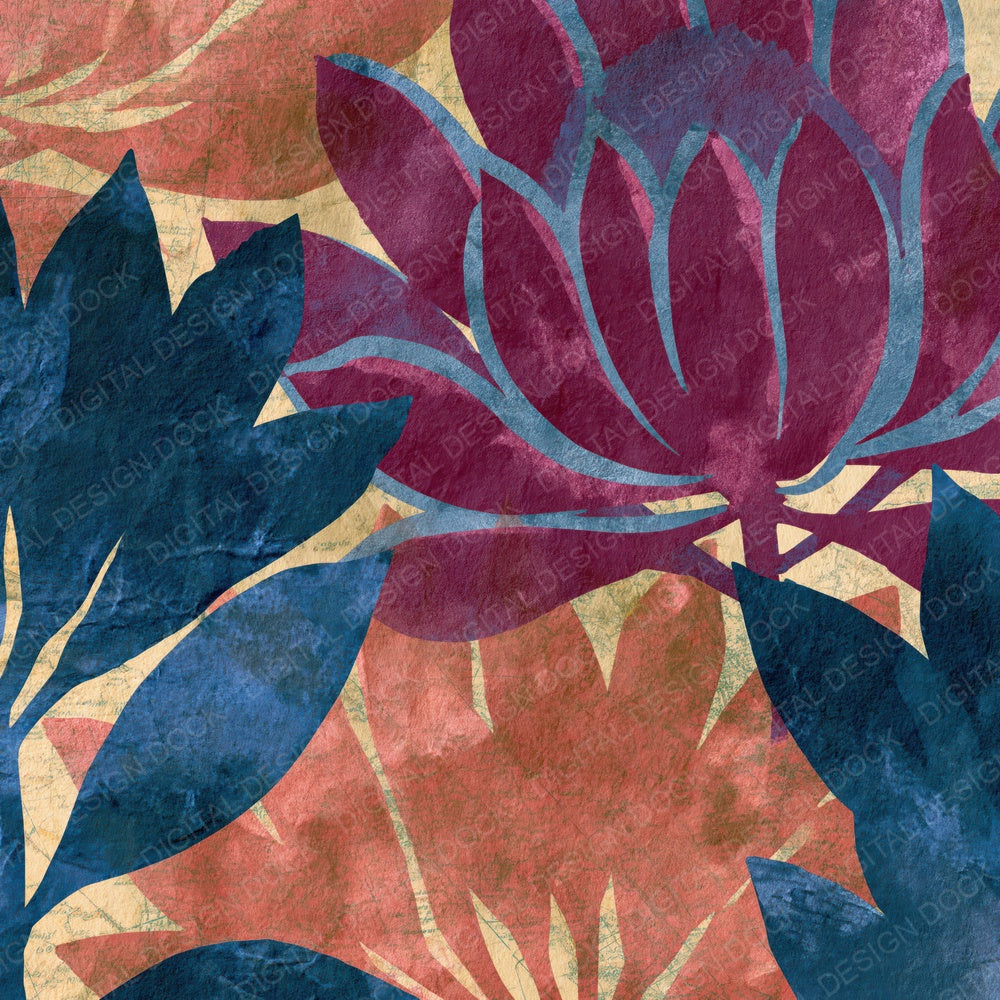 Cyanotype Banksia Wine Rose Digital Paper Pack (DDD014053)