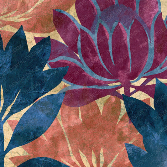 Cyanotype Banksia Wine Rose Digital Paper Pack (DDD014053)