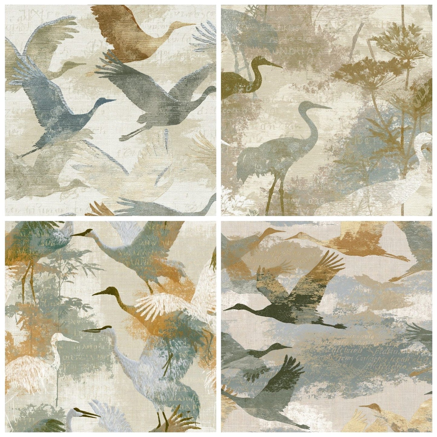 Embroidery Crane Sage Adobe Digital Paper Pack (DDD014054)