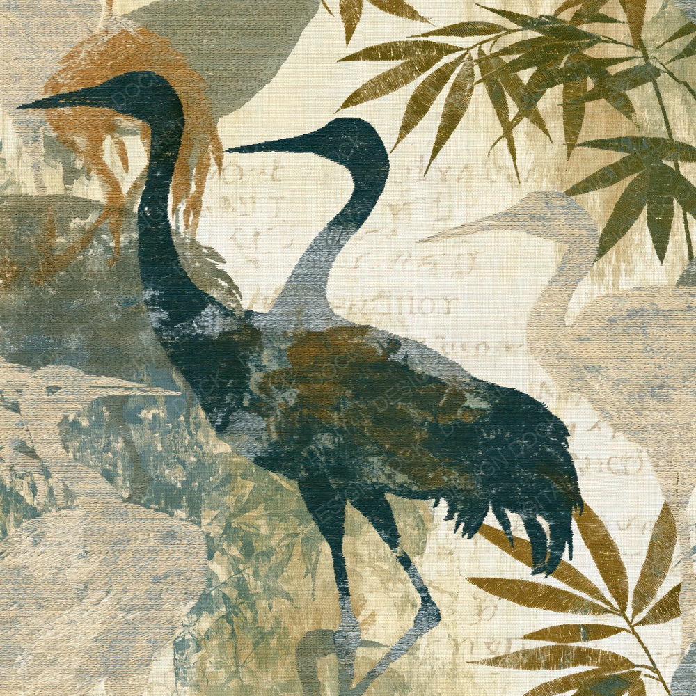Embroidery Crane Sage Adobe Digital Paper Pack (DDD014054)