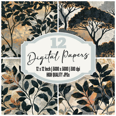 Folk Art Mangrove Swamp Bone Digital Paper Pack (DDD014055)