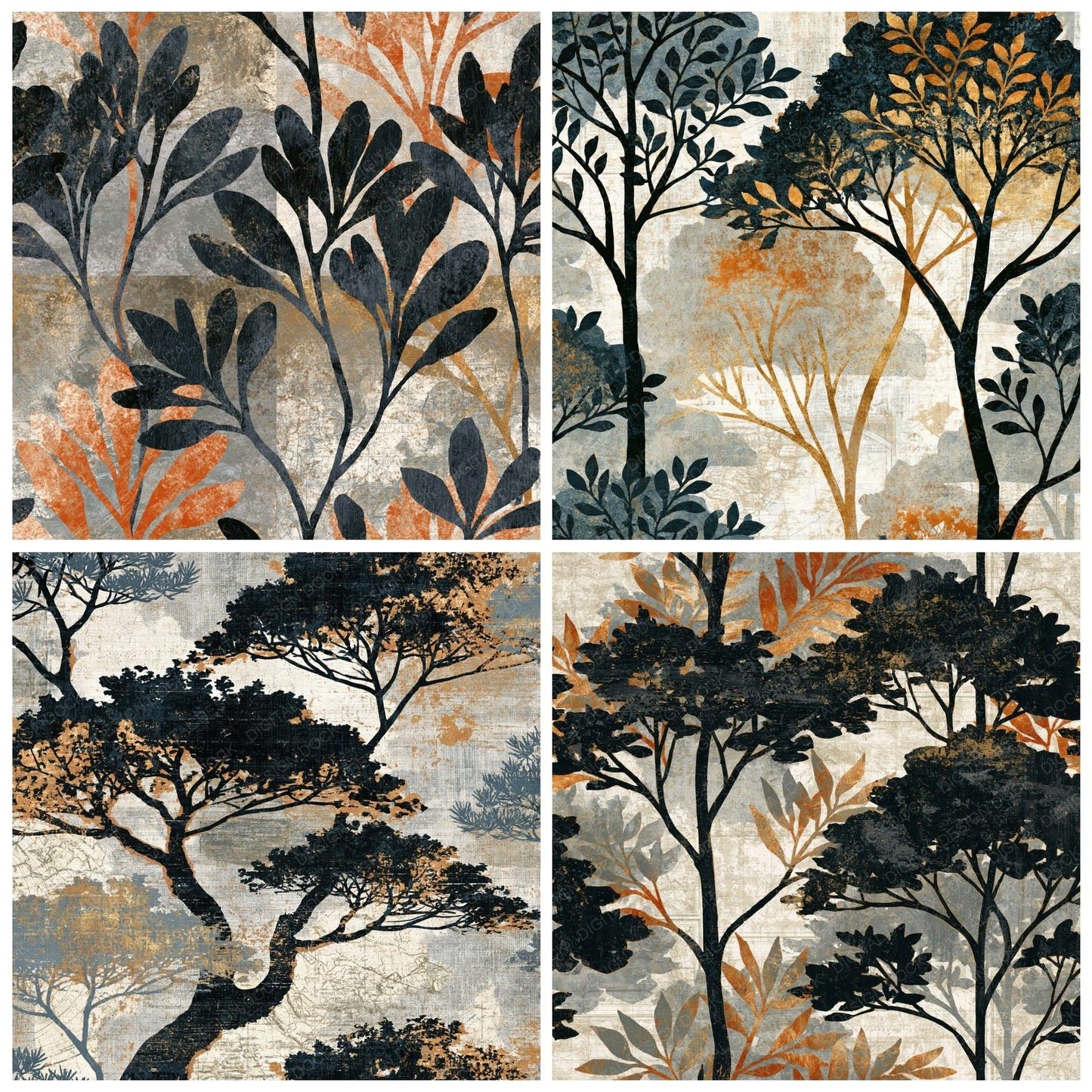 Folk Art Mangrove Swamp Bone Digital Paper Pack (DDD014055)
