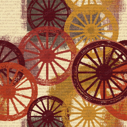 Pixel Wagon Wheels Rust Goldenrod Digital Paper Pack (DDD014059)