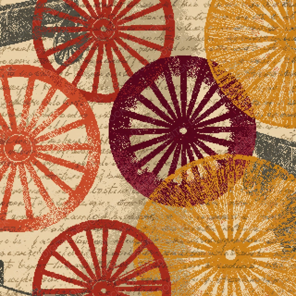Pixel Wagon Wheels Rust Goldenrod Digital Paper Pack (DDD014059)