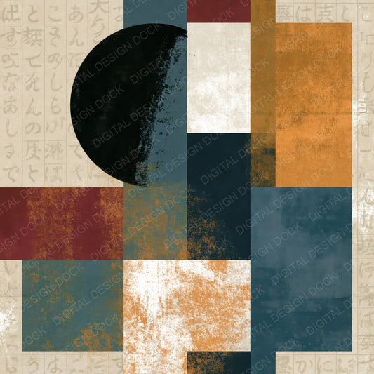 Bauhaus Linen Slate Abstract Digital Paper Pack (DDD014066)