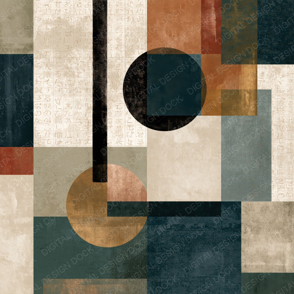 Bauhaus Linen Slate Abstract Digital Paper Pack (DDD014066)