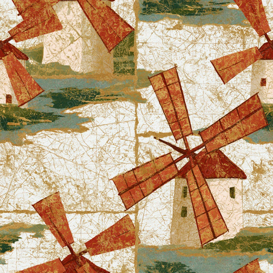Chinoiserie Windmills Terracotta Olive Digital Paper Pack (DDD014067)