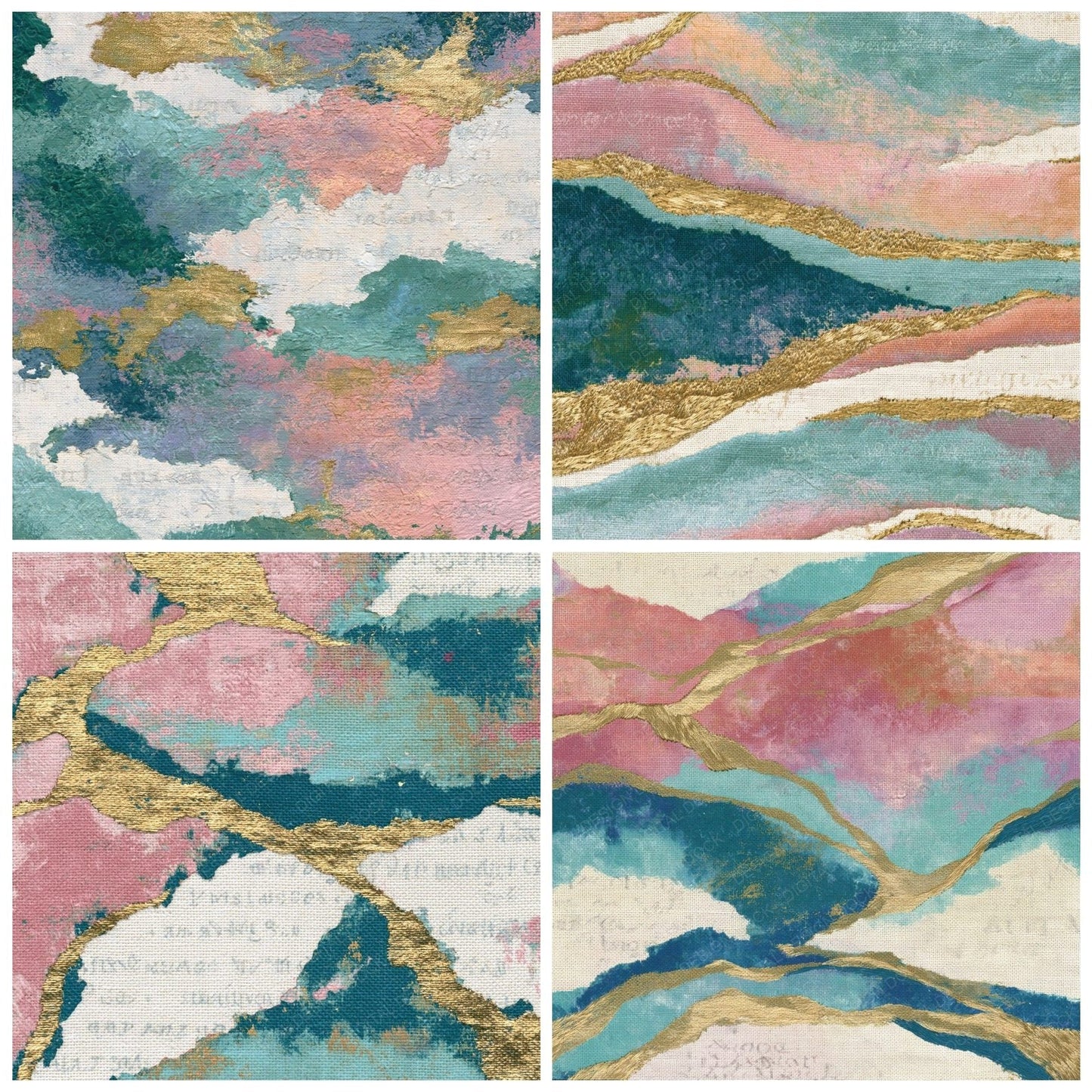 Embroidery Powder Pink Seafoam Tonal Digital Paper Pack (DDD014068)
