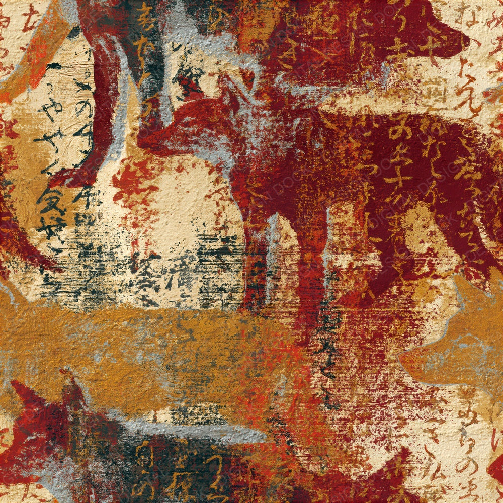 Fresco Wild Dogs Rust Maroon Seamless Digital Paper Pack (DDD014069)