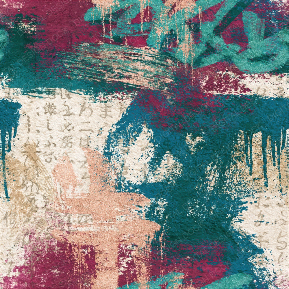 Graffiti Malachite Burgundy Texture Seamless Digital Paper Pack (DDD014070)
