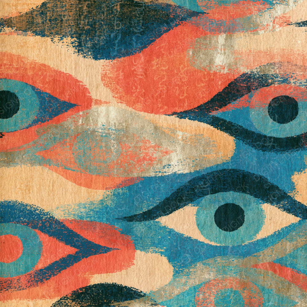 Infrared Evil Eyes Coral Turquoise Digital Paper Pack (DDD014071)