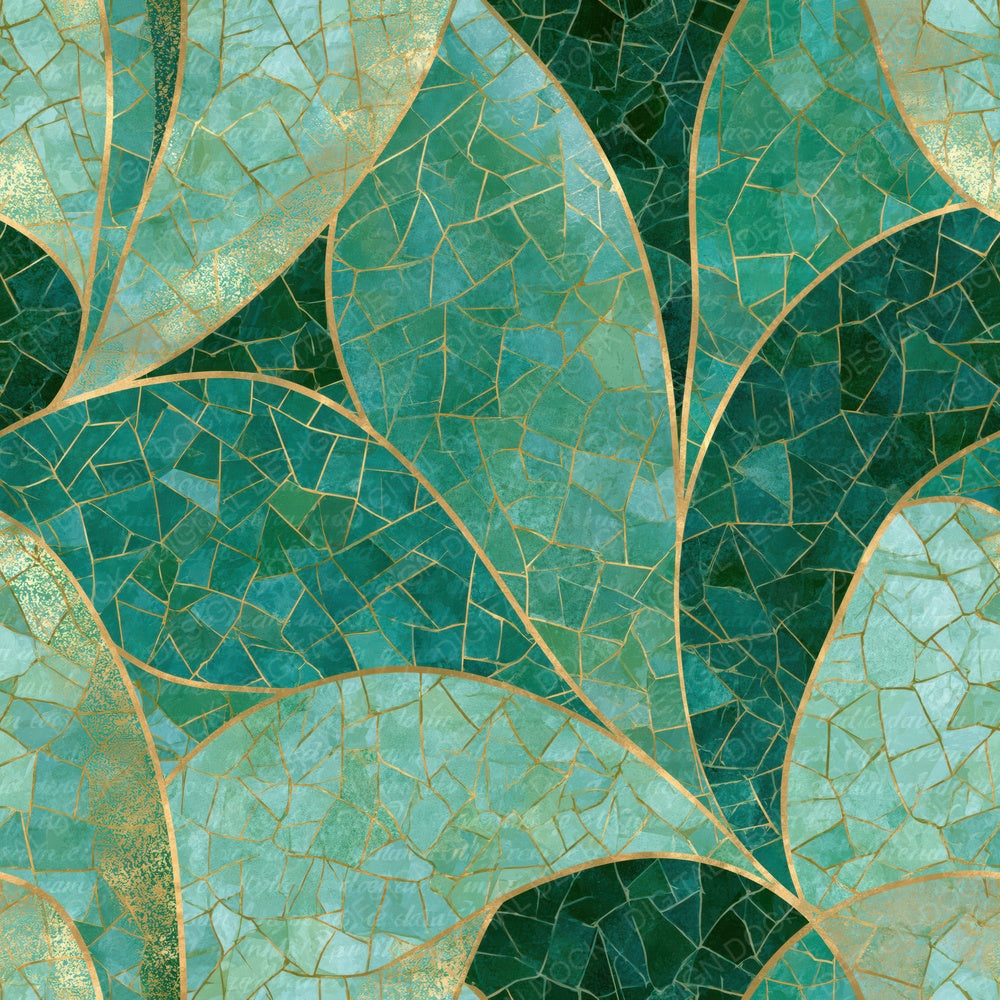 Mosaic Mint Jade Emerald Abstract Digital Paper Pack (DDD014075)