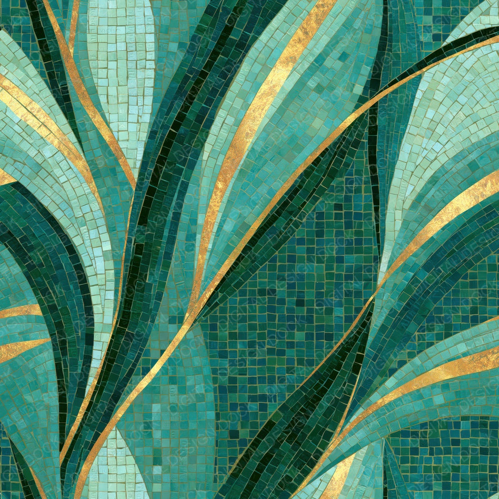 Mosaic Mint Jade Emerald Abstract Digital Paper Pack (DDD014075)