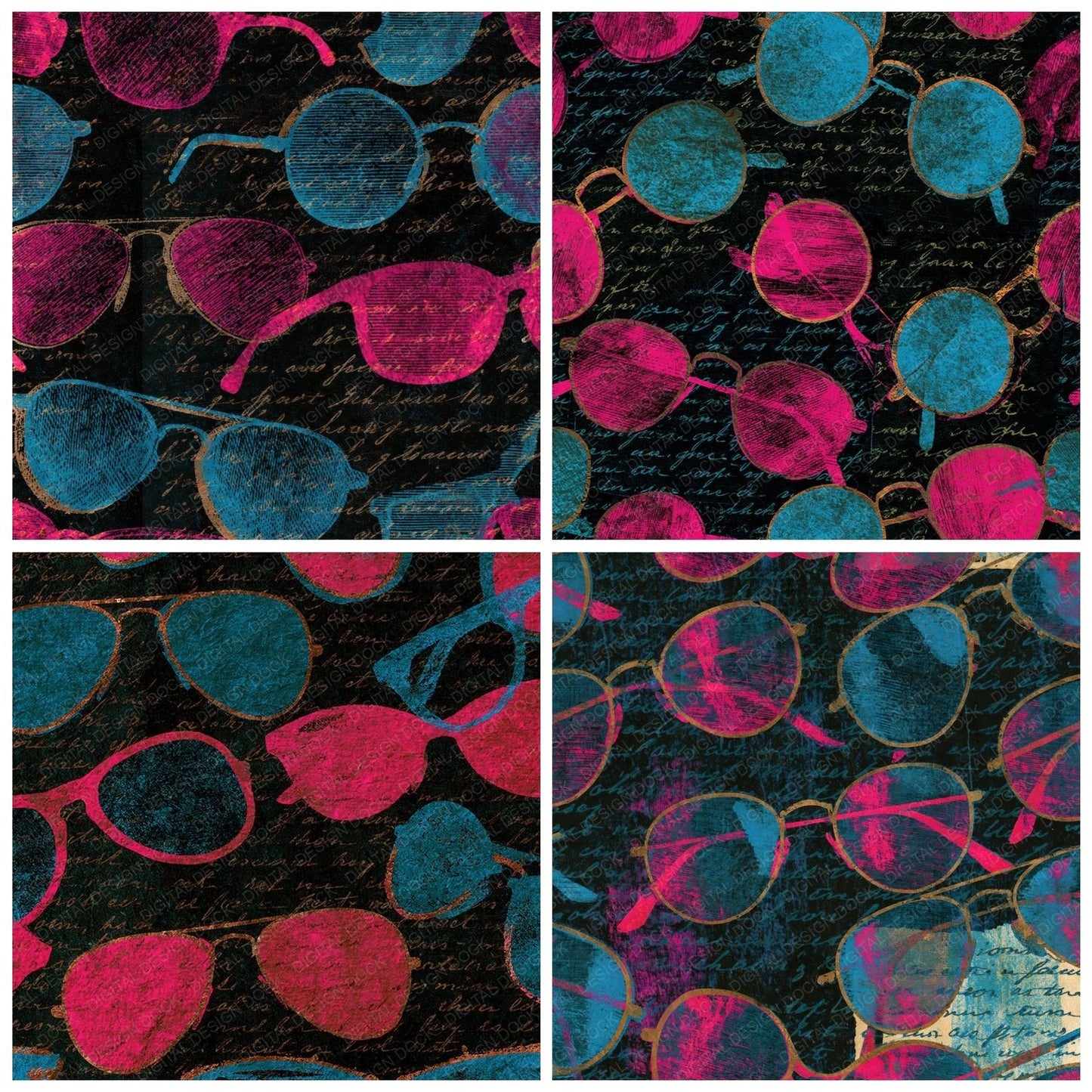Naturalist Sunglasses Pink Cyan Digital Paper Pack (DDD014076)