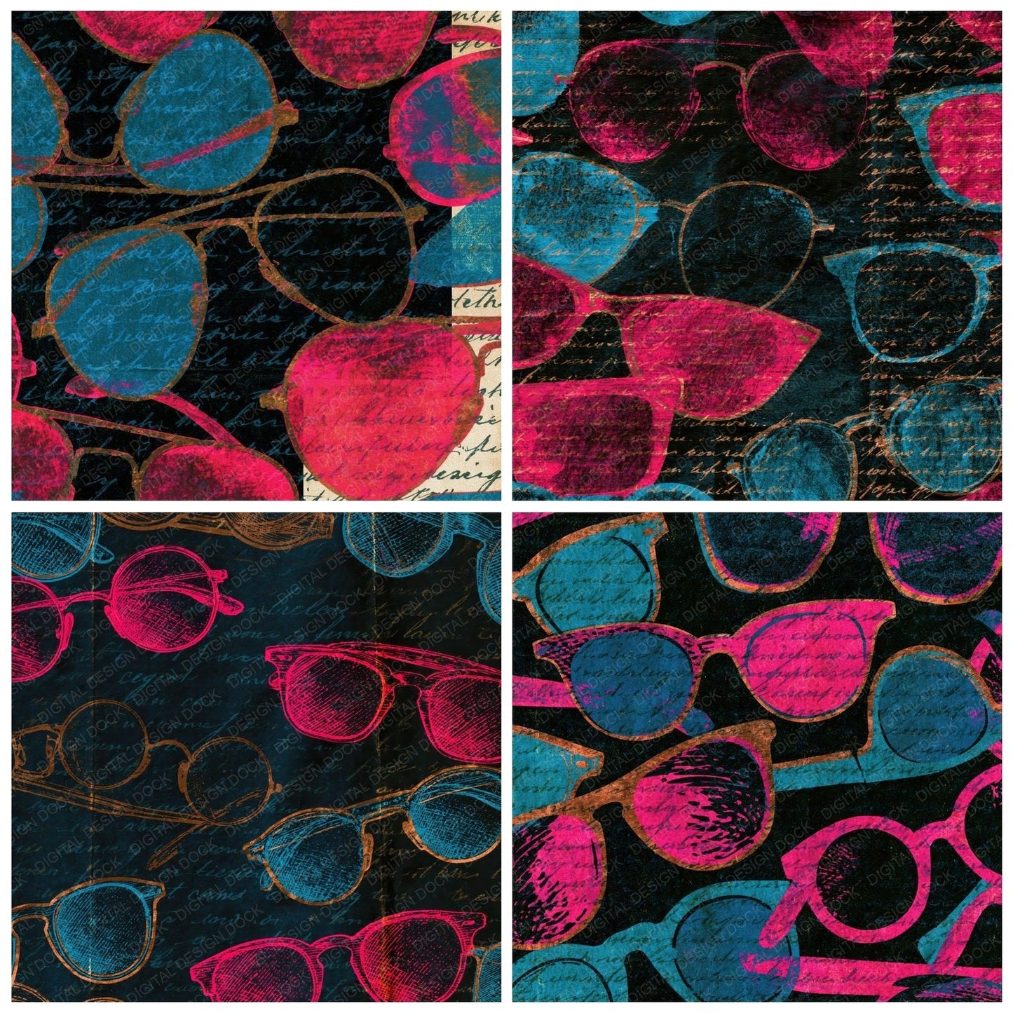 Naturalist Sunglasses Pink Cyan Digital Paper Pack (DDD014076)