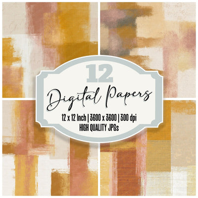 Tapestry Wheat Ochre Gold Texture Digital Paper Pack (DDD014083)