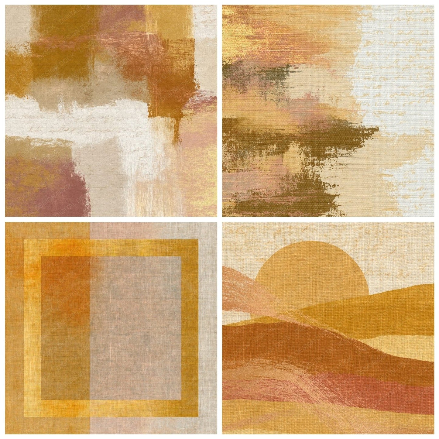 Tapestry Wheat Ochre Gold Texture Digital Paper Pack (DDD014083)