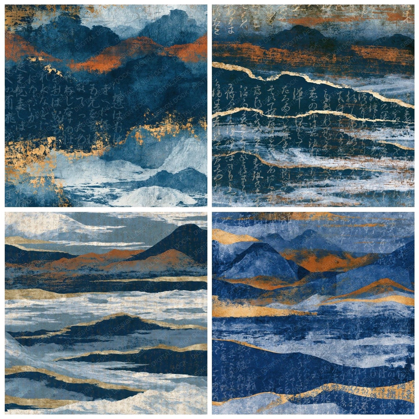 Xray Arctic Plains Navy Rust Digital Paper Pack (DDD014084)