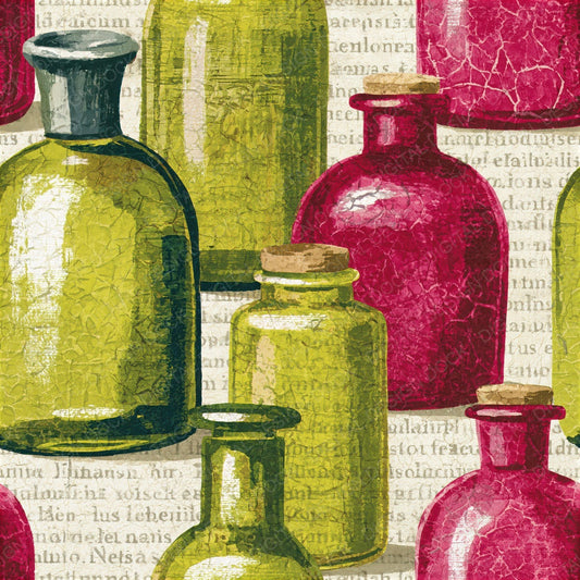 Batik Curiosity Jars Fuchsia Lime Seamless Digital Paper Pack (DDD014086)