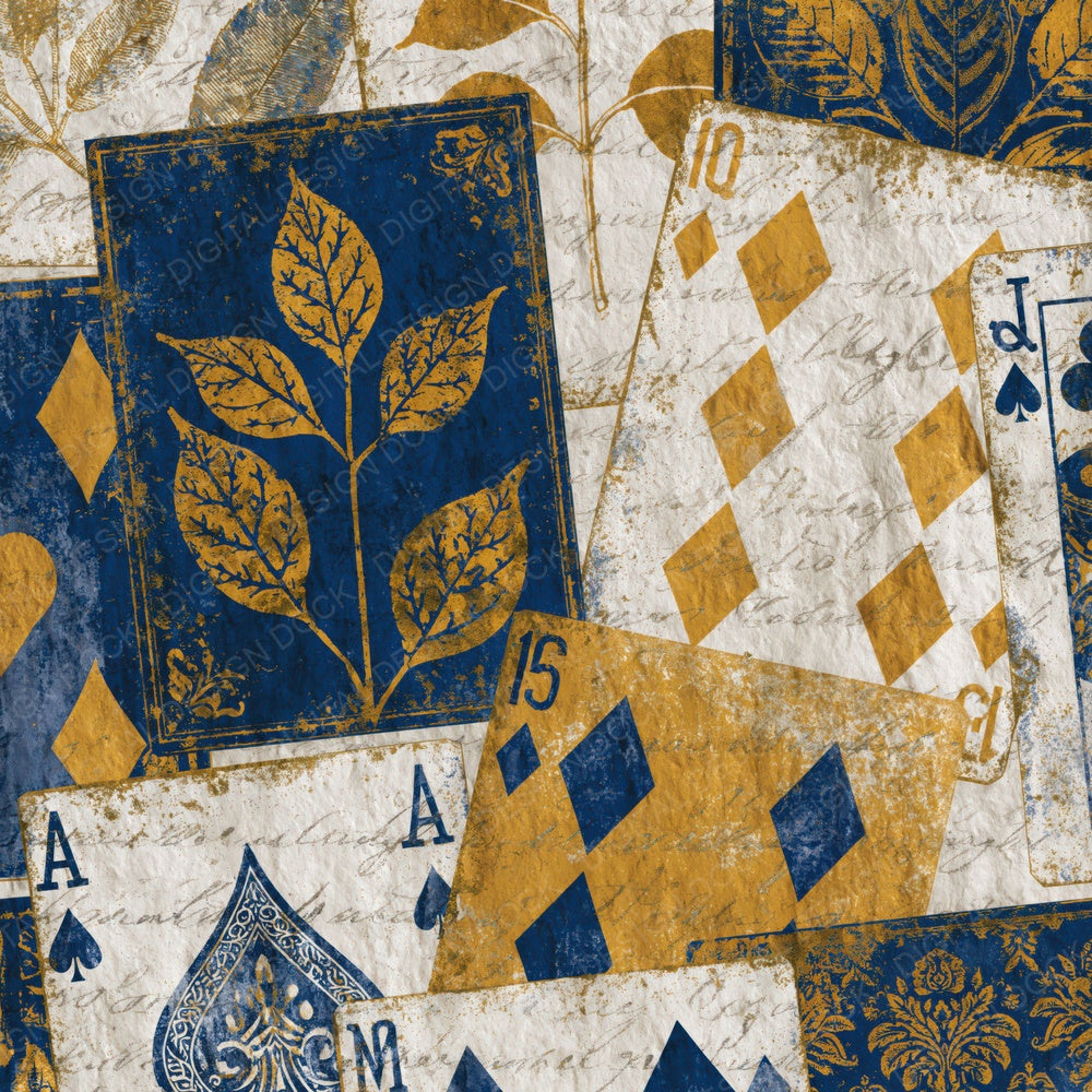 Blueprint Playing Cards Cobalt Yellow Digital Paper Pack (DDD014087)