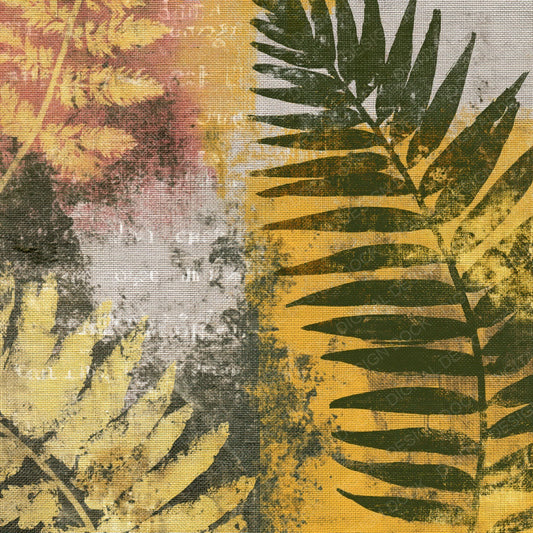 Monoprint Fern Soil Ochre Abstract Digital Paper Pack (DDD014094)