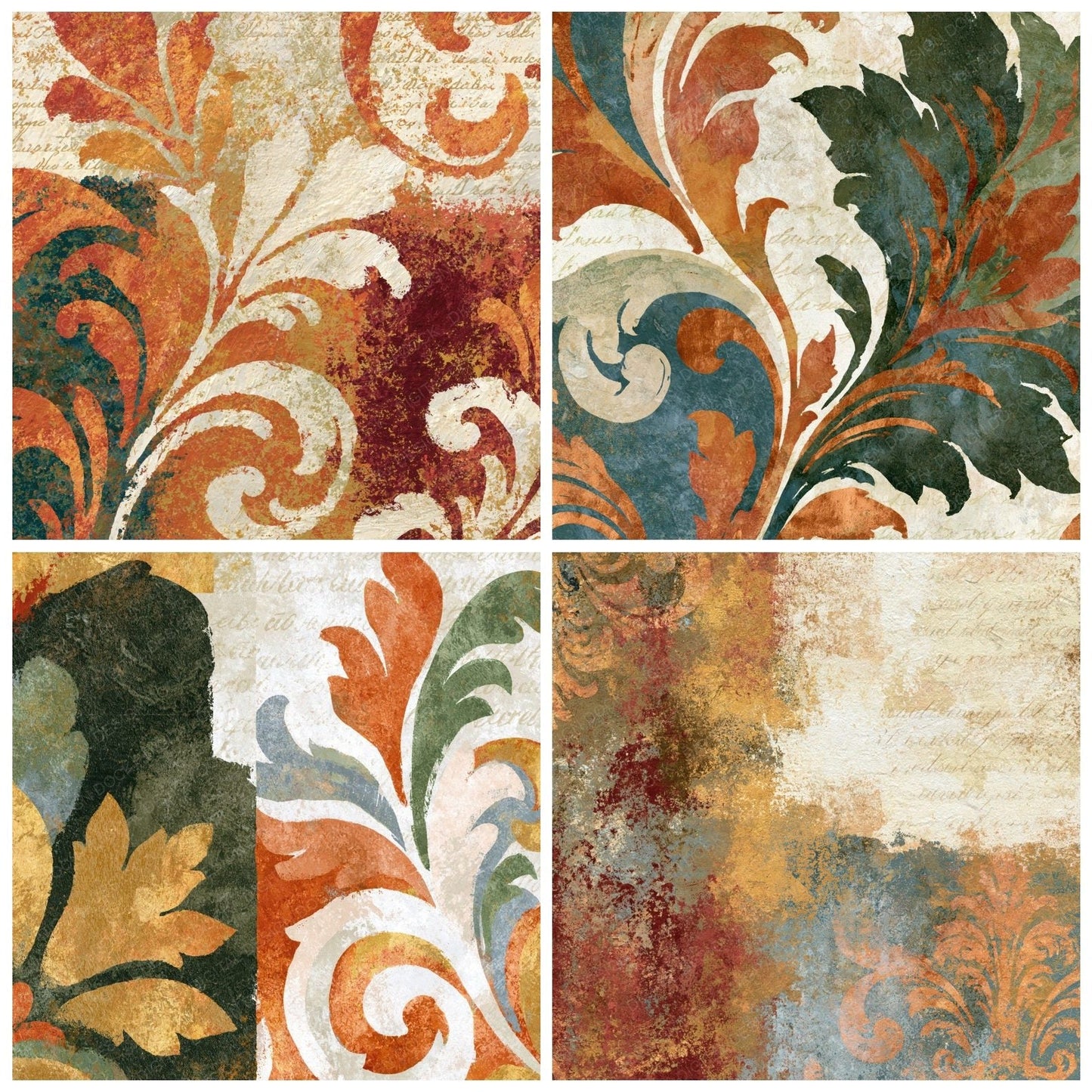 Rococo Rust Bone Abstract Digital Paper Pack (DDD014101)