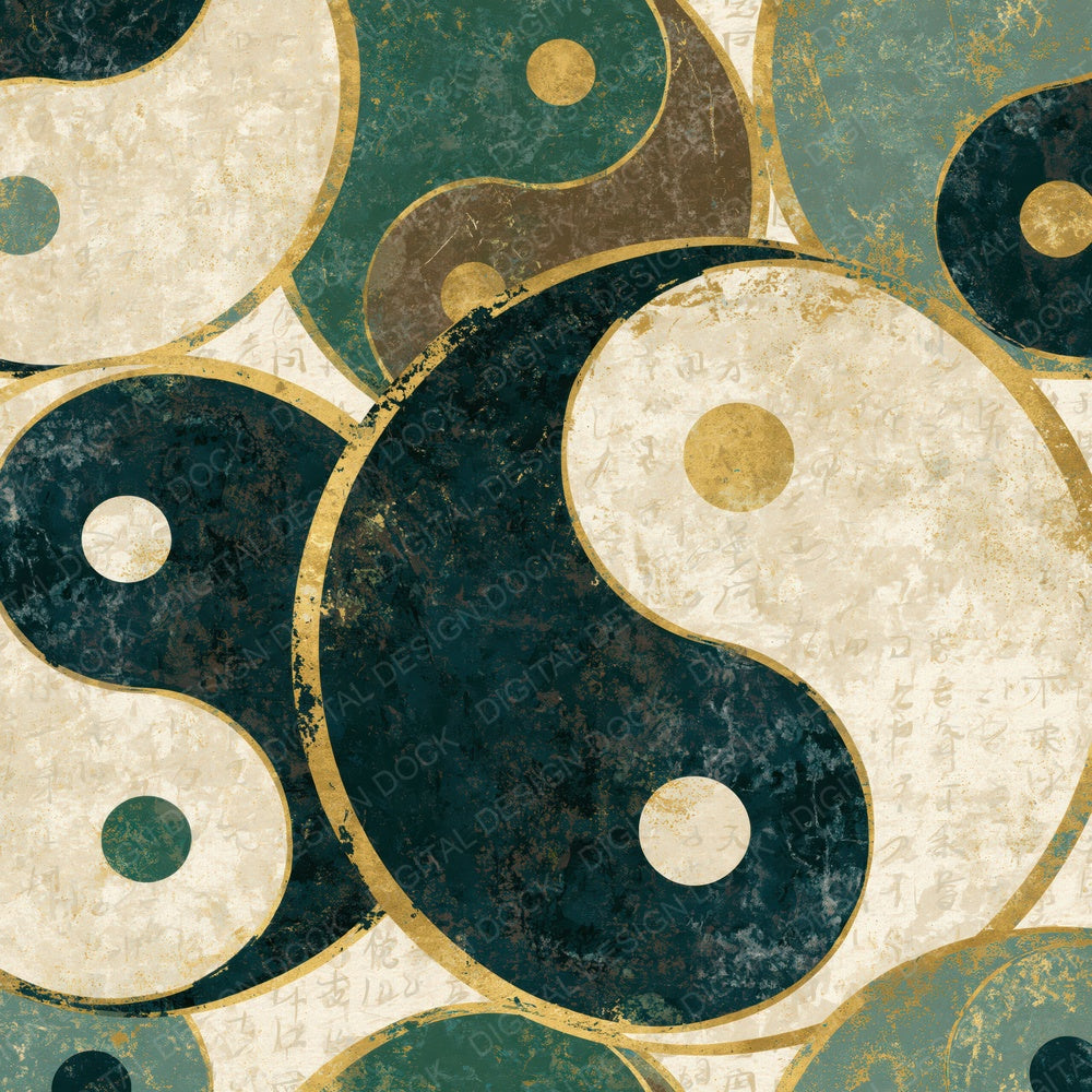 Screenprint Yin Yang Pine Cream Digital Paper Pack (DDD014102)