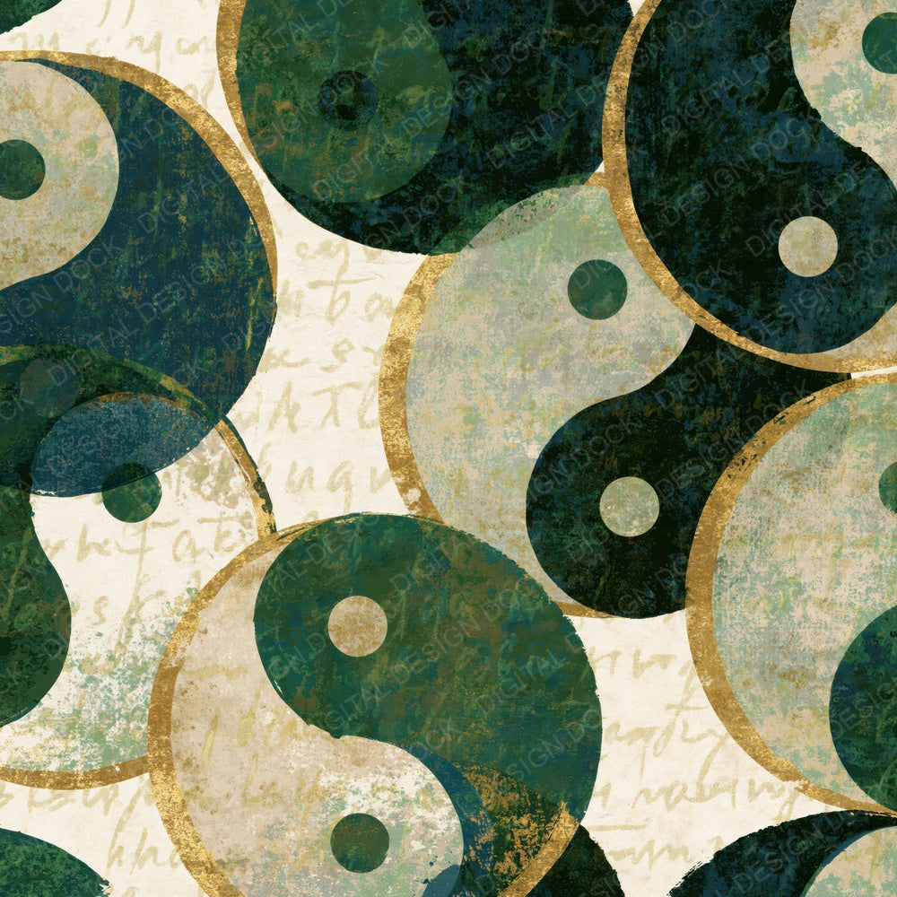 Screenprint Yin Yang Pine Cream Digital Paper Pack (DDD014102)