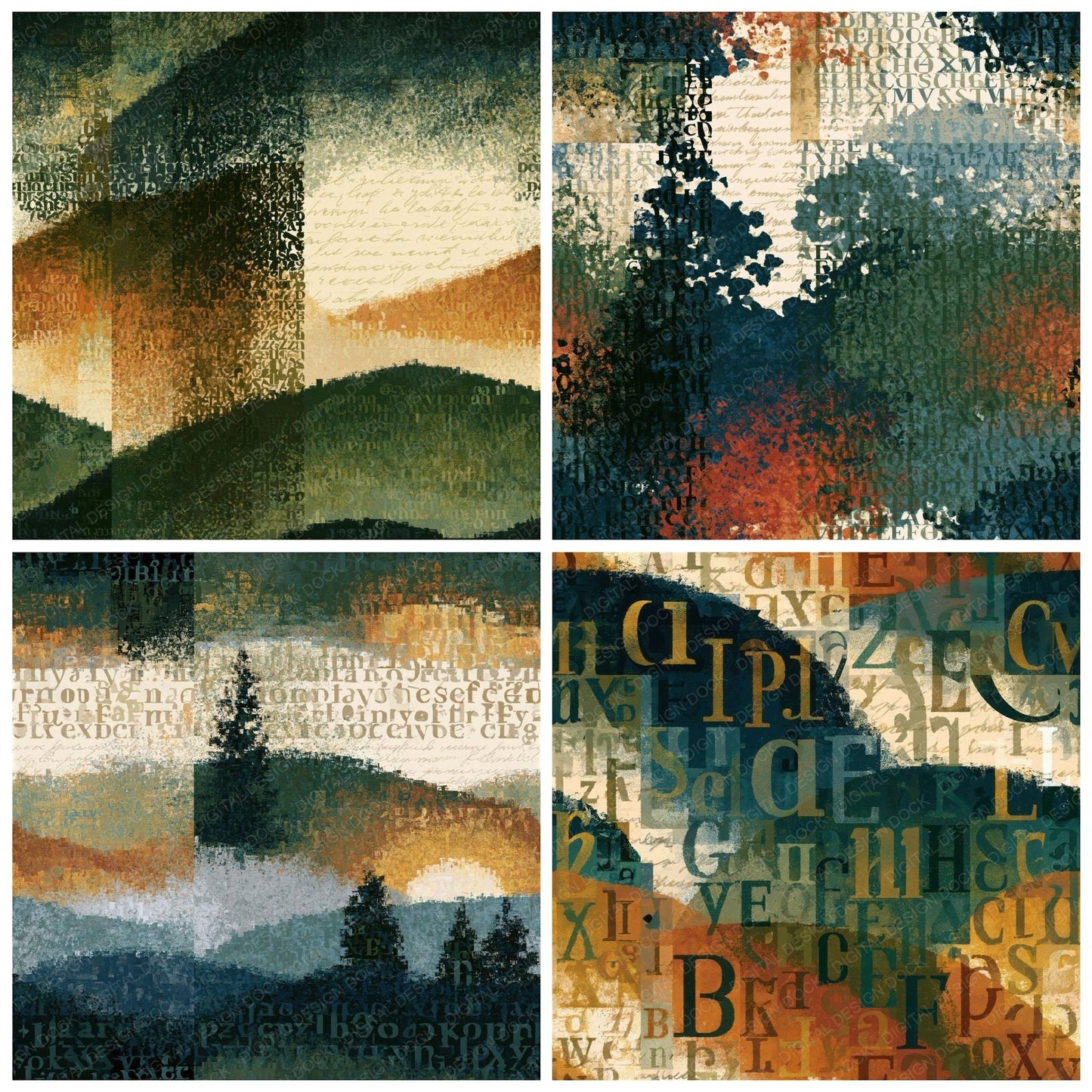 ASCII Pine Cedar Stone Texture Seamless Digital Paper Pack (DDD014107)