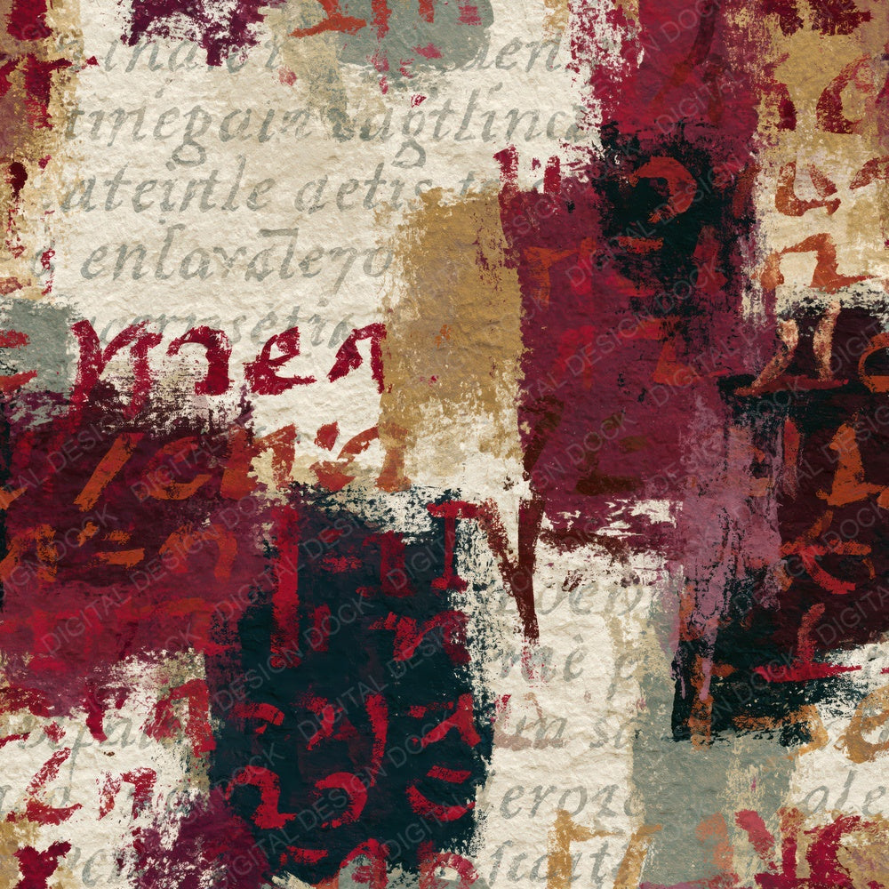 Gouache Theban Script Garnet Wine Digital Paper Pack (DDD014113)