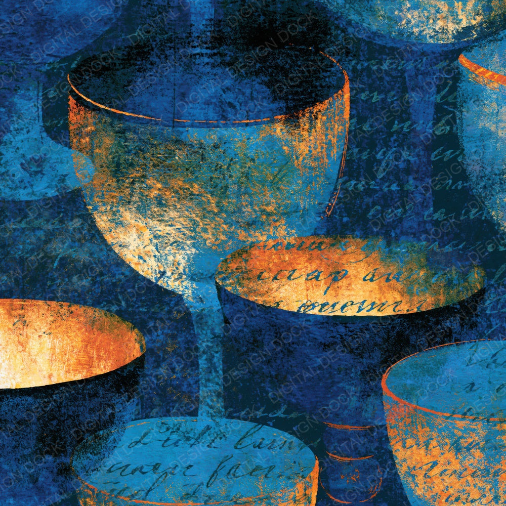Infrared Tarot Cups Electric Blue Navy Digital Paper Pack (DDD014115)
