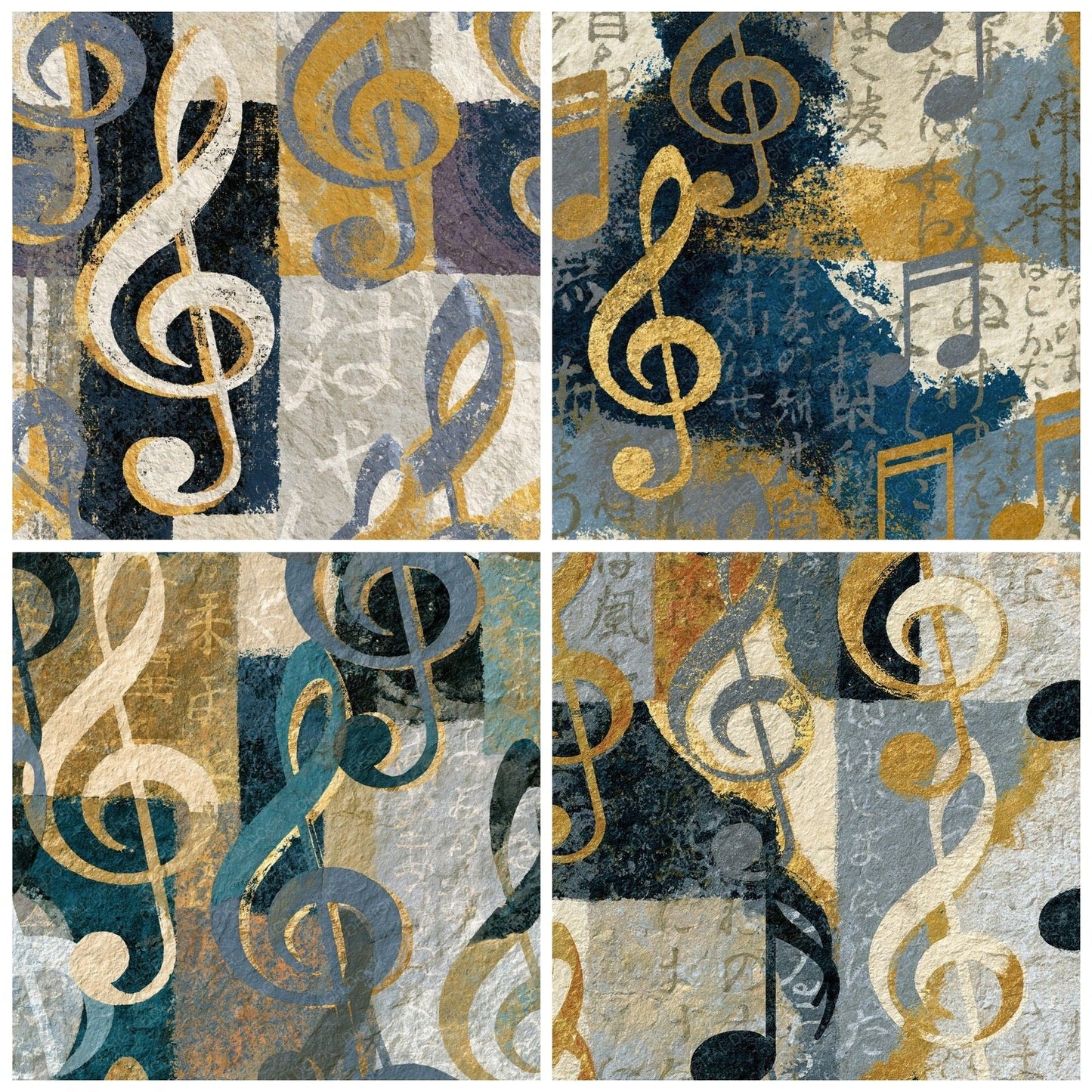 Lithograph Treble Clefs Oyster Storm Grey Digital Paper Pack (DDD014117)