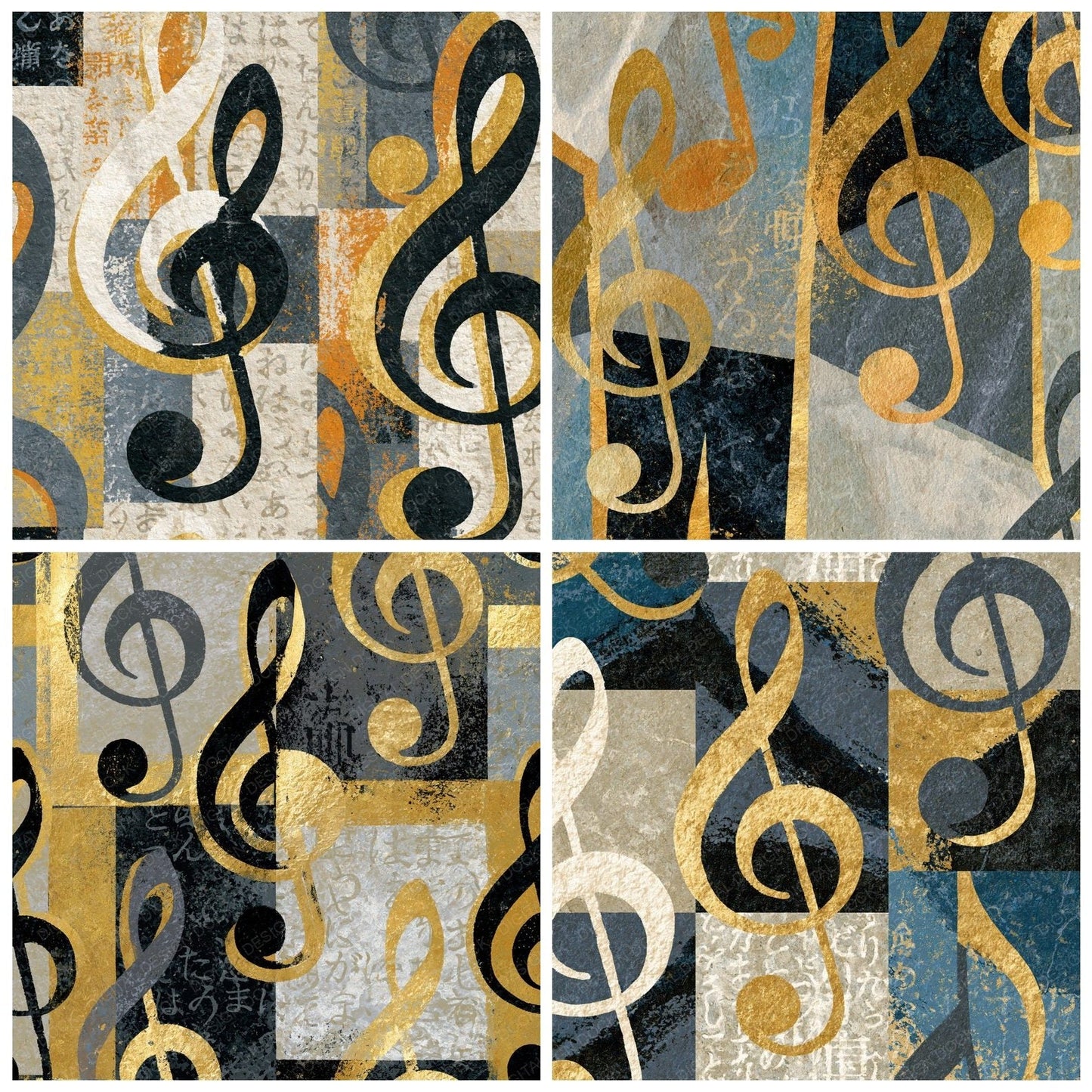 Lithograph Treble Clefs Oyster Storm Grey Digital Paper Pack (DDD014117)