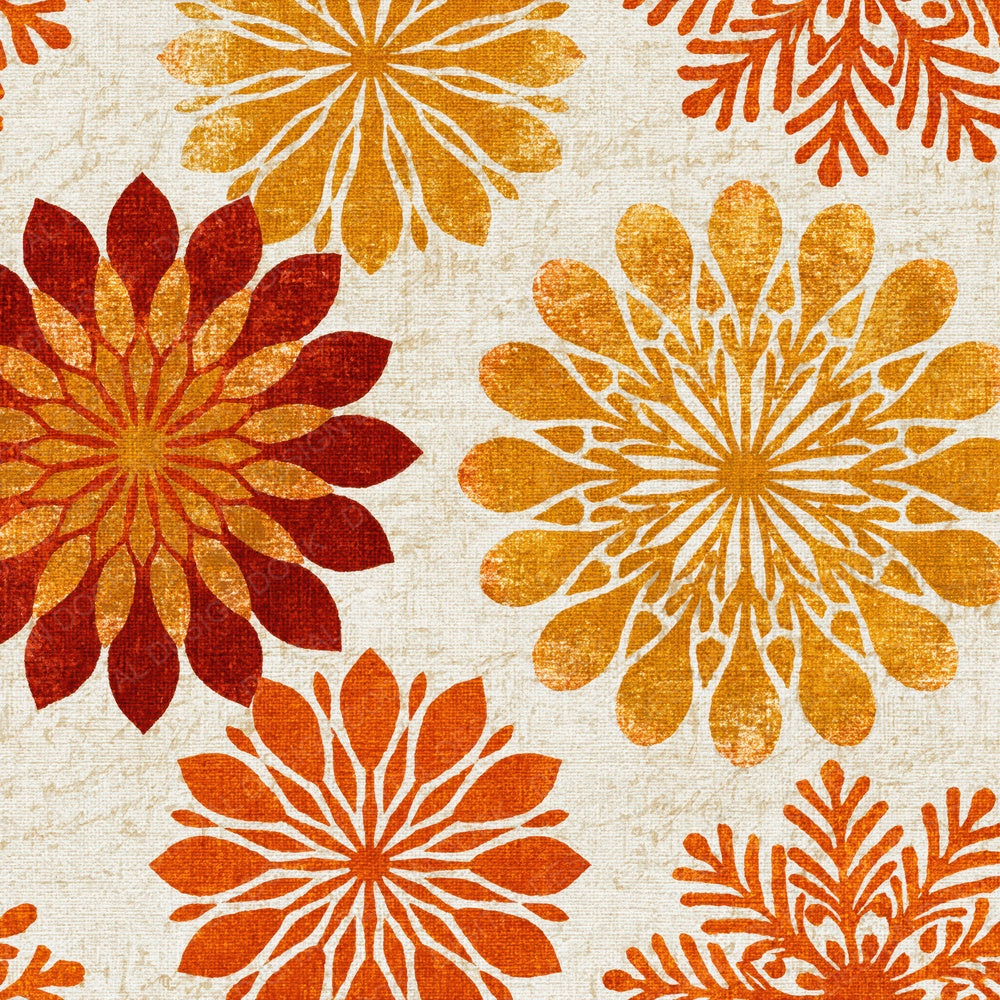 Mandala Snowflake Burnt Orange Cream Digital Paper Pack (DDD014118)