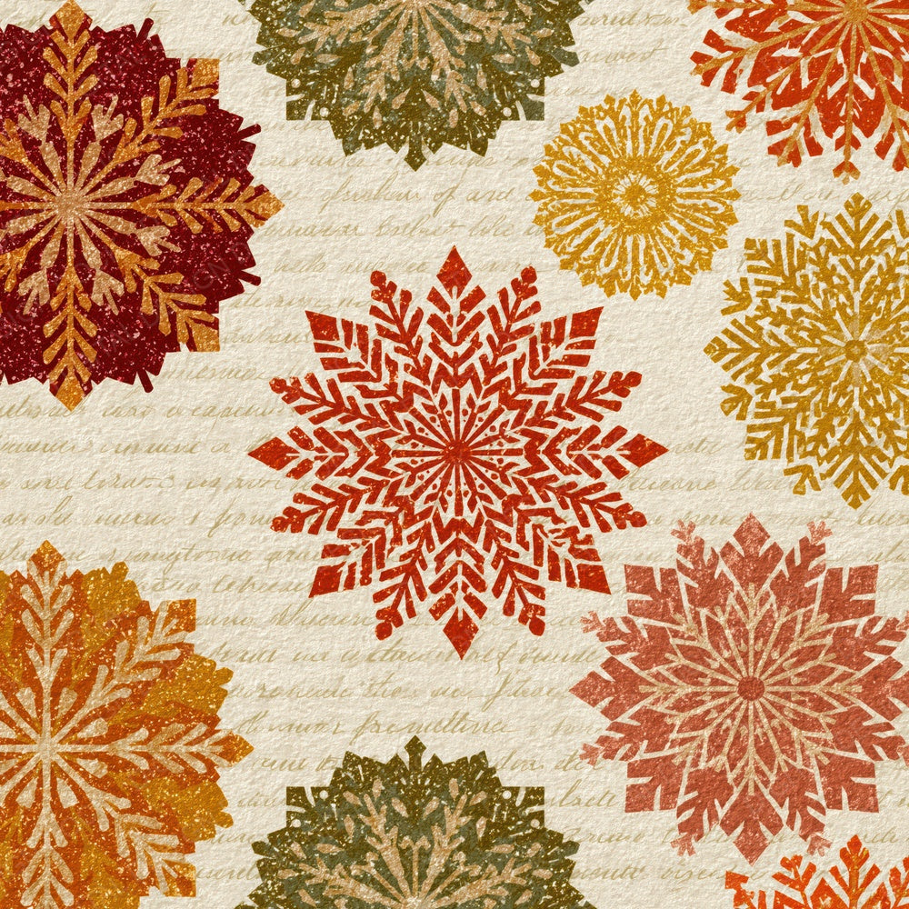 Mandala Snowflake Burnt Orange Cream Digital Paper Pack (DDD014118)