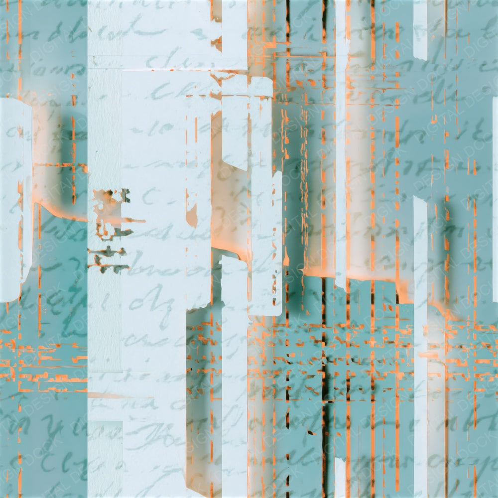 Papercut Glitch Artifacts Seafoam Seamless Digital Paper Pack (DDD014120)