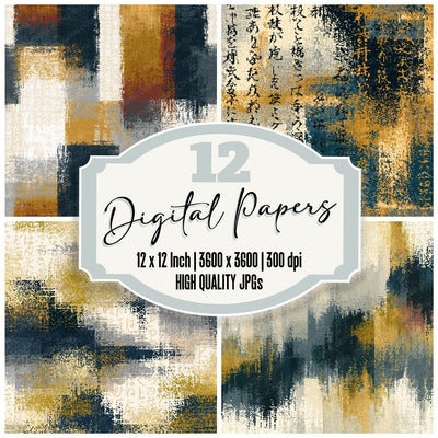 Pixel Thunder Brass Ivory Texture Digital Paper Pack (DDD014121)