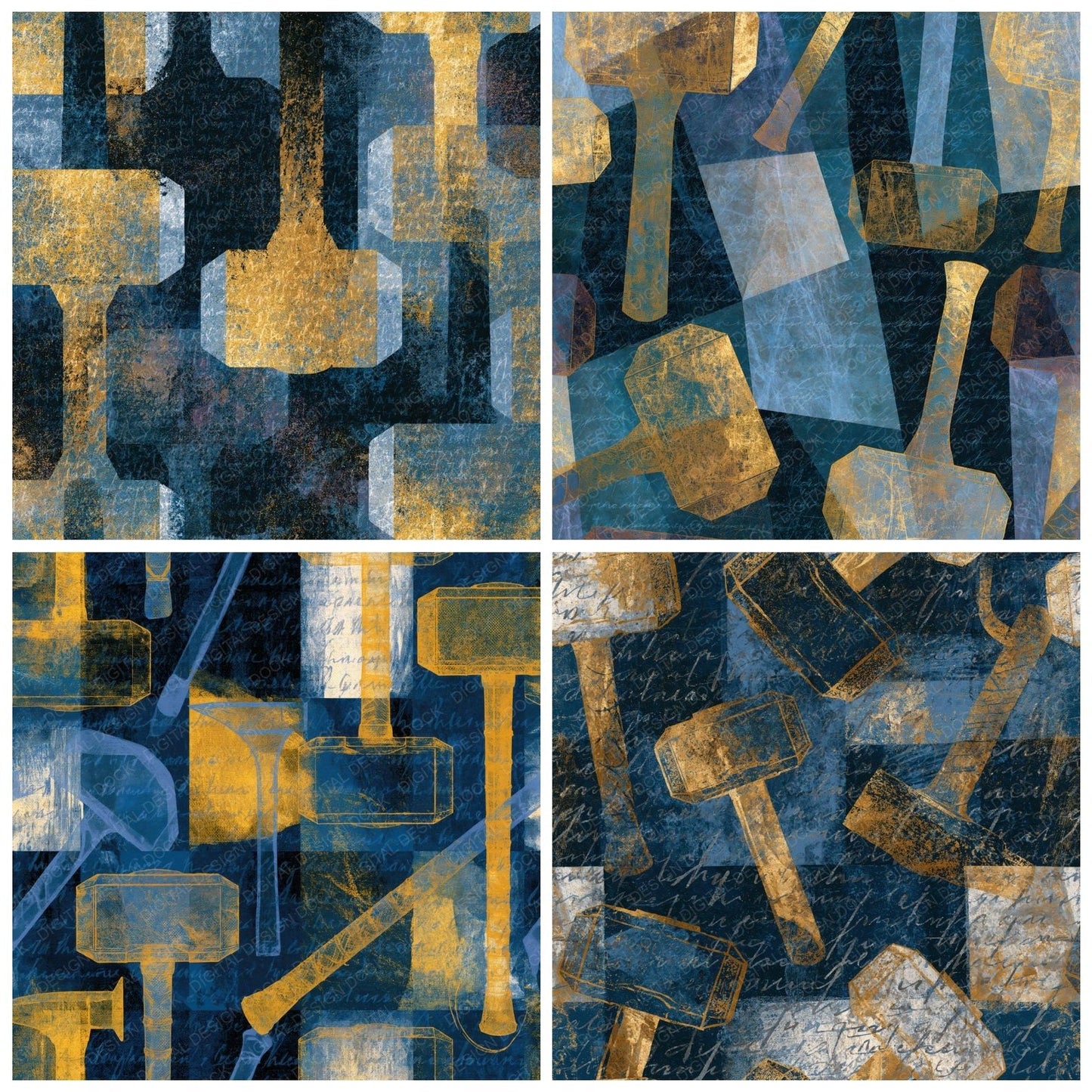 X-Ray Thor Hammers Midnight Gold Digital Paper Pack (DDD014124)