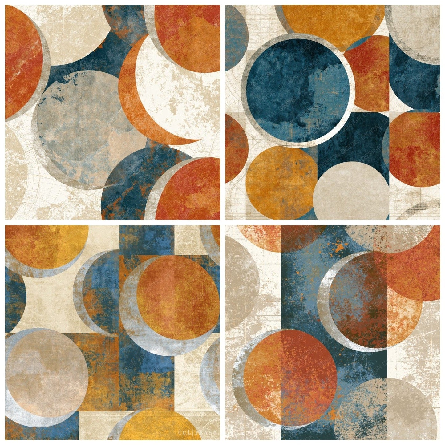 Cyanotype Eclipse Terracotta Bone Digital Paper Pack (DDD014128)