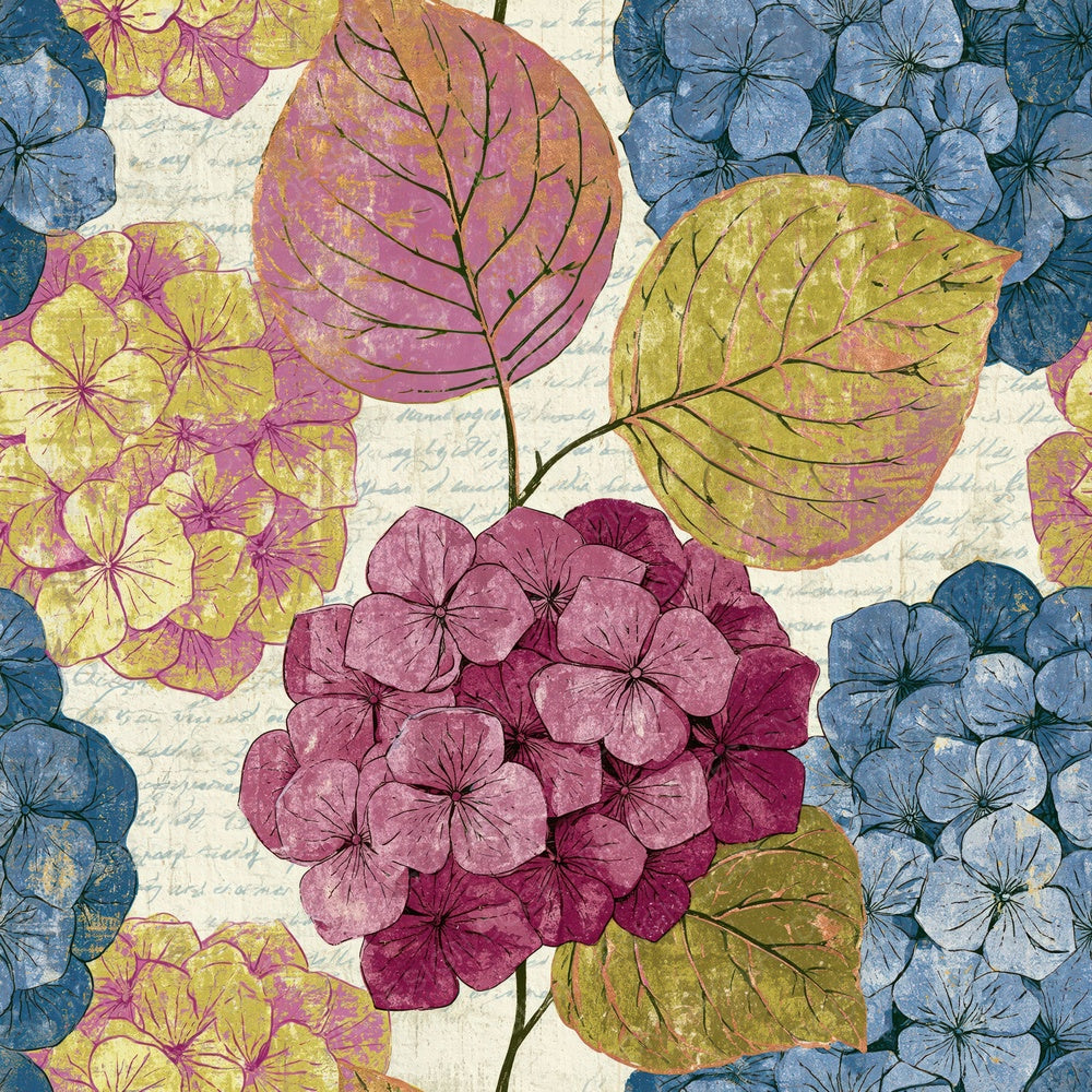 Etching Hydrangeas Pink Blue Ivory Digital Paper Pack (DDD014129)