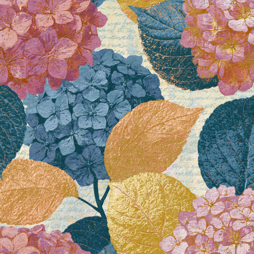 Etching Hydrangeas Pink Blue Ivory Digital Paper Pack (DDD014129)