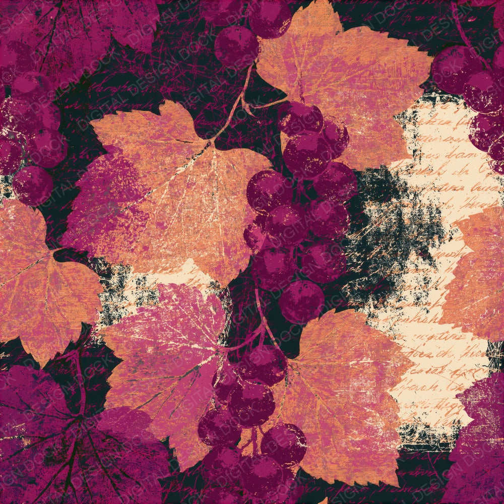 Scratchboard Blackcurrant Cherry Seamless Digital Paper Pack (DDD014134)