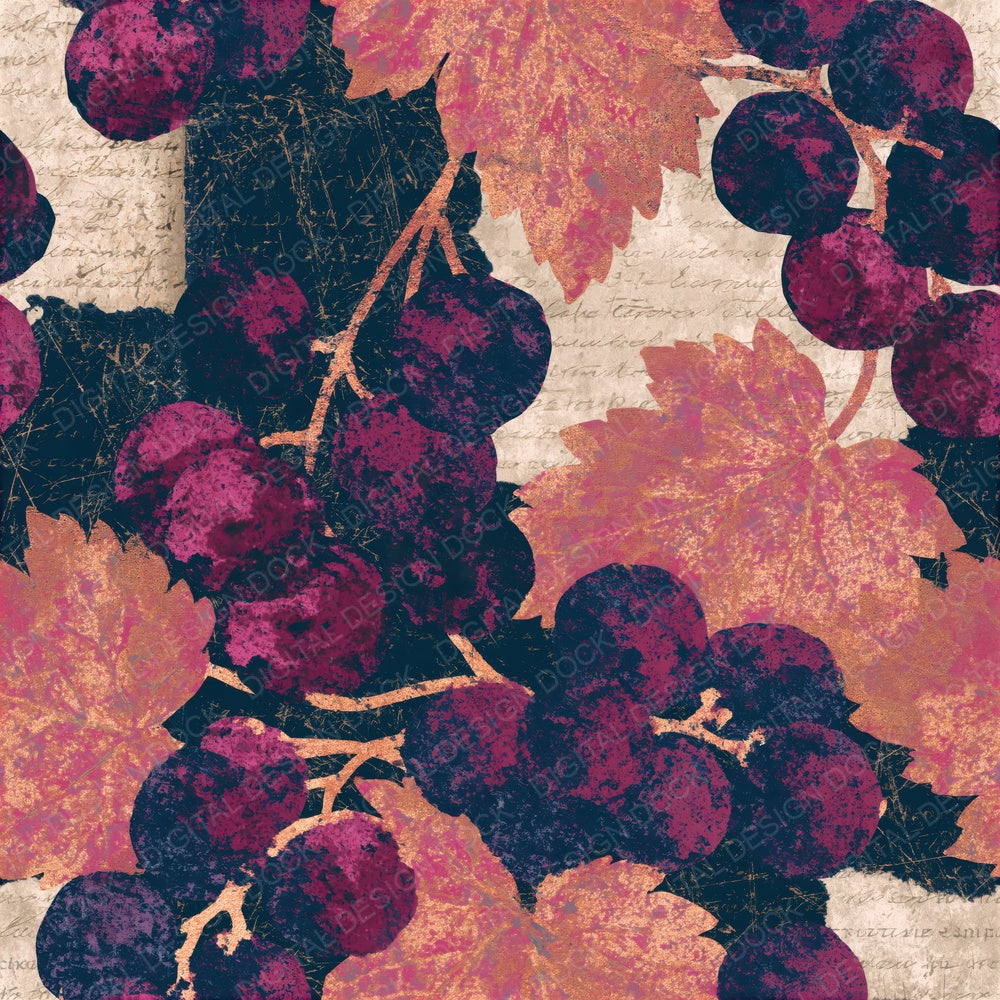 Scratchboard Blackcurrant Cherry Seamless Digital Paper Pack (DDD014134)