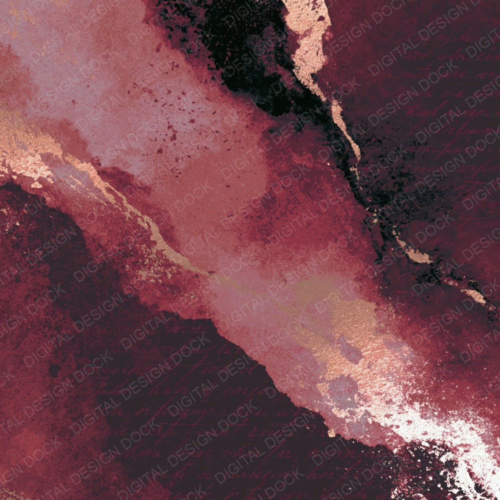 Sumi-e Dusty Rose Oxblood Aubergine Abstract Digital Paper Pack (DDD014137)