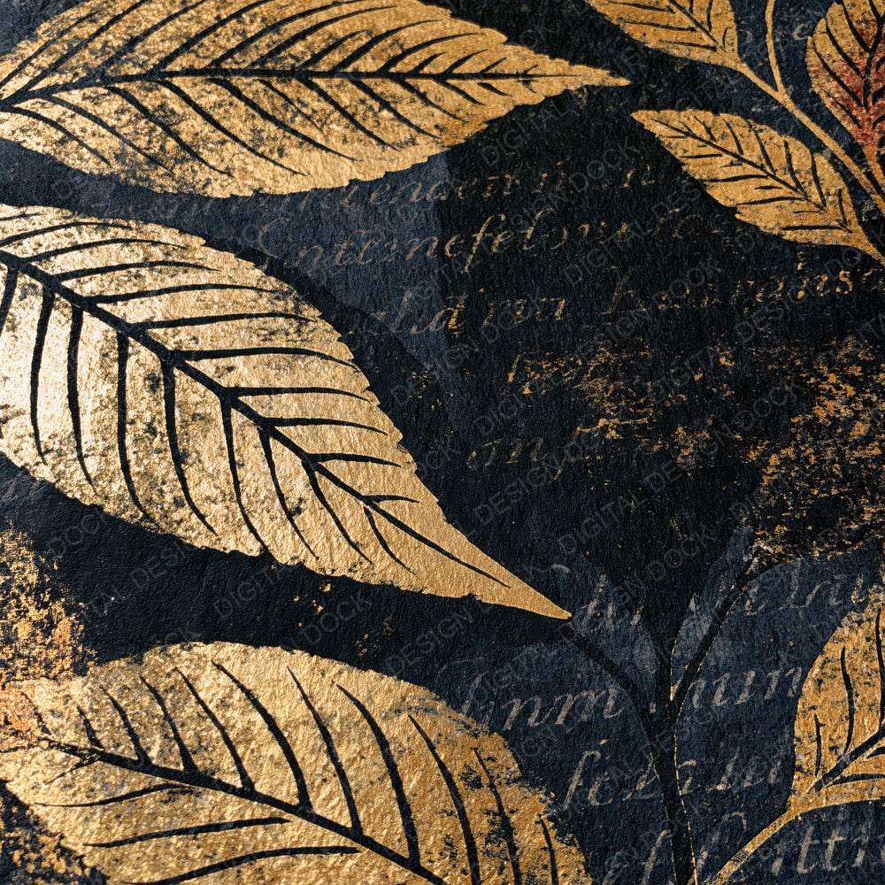 Etching Black Gold Tonal Digital Paper Pack (DDD014146)