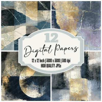 Etching Gunmetal Dove Pearl Tonal Digital Paper Pack (DDD014147)